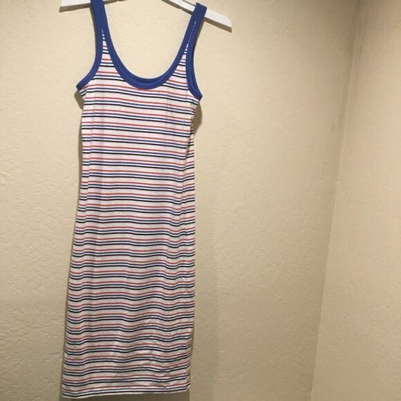 Zara Striped MIDI Dress Sm Nautical sleeveless - Picture 5 of 6